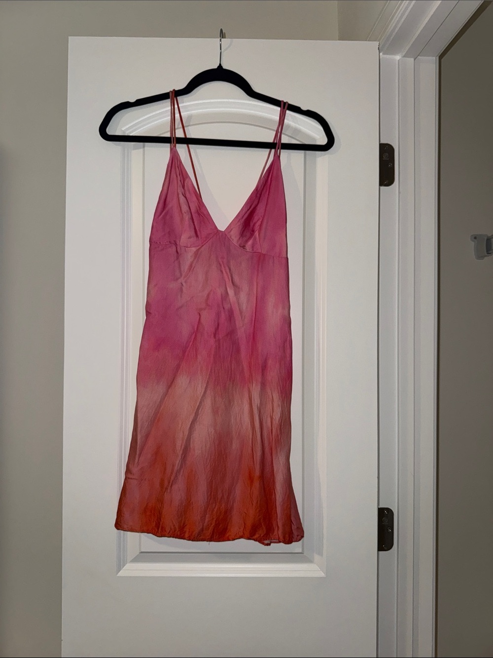 Zara Silky Pink to Orange Ombre Slip Dress